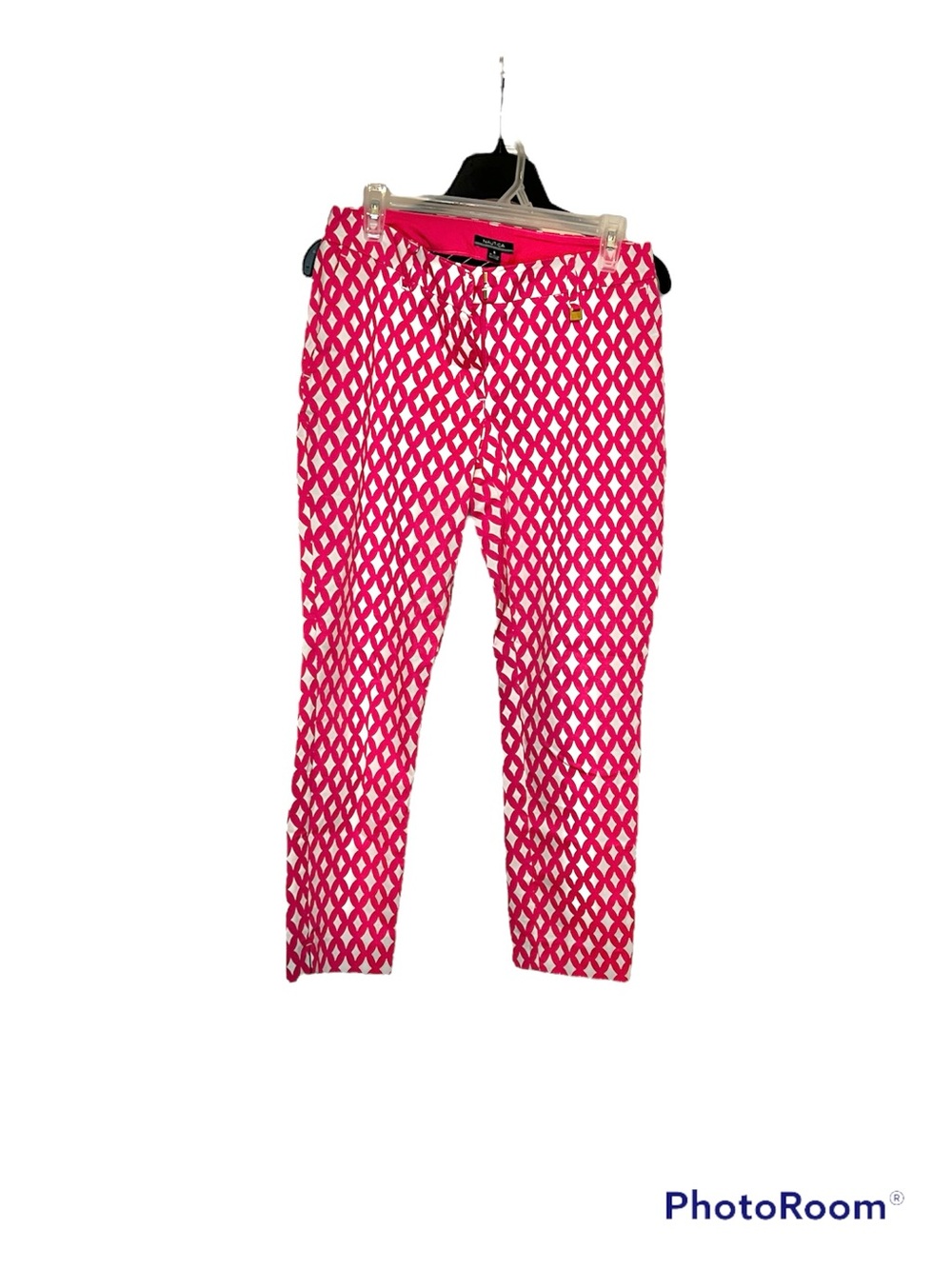 Nautica Pink and White Geometric Ankle Pants
